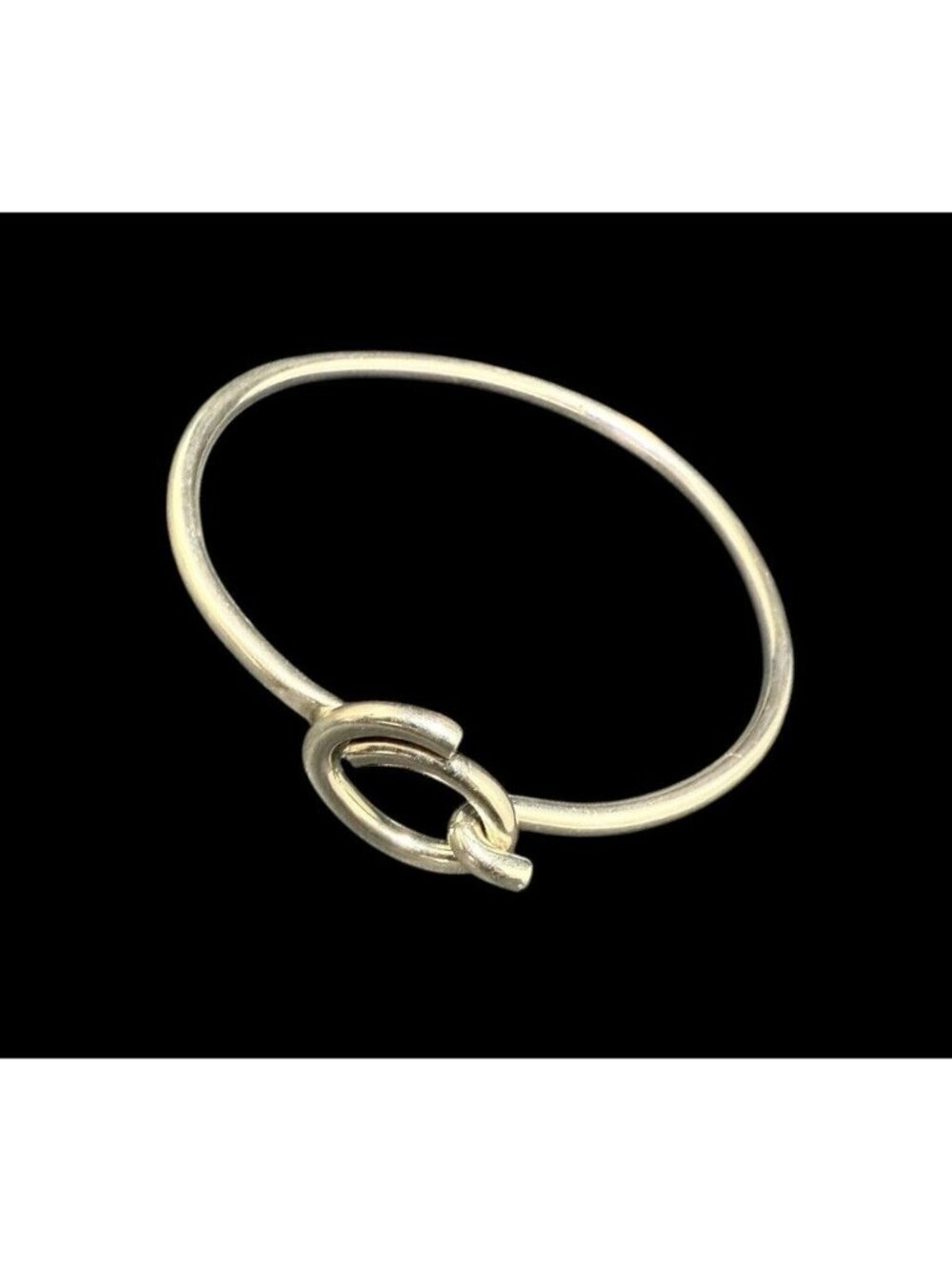Vintage Sterling Silver Knot Bangle Bracelet Mid Century Modernist